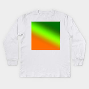 Green orange yellow abstract art Kids Long Sleeve T-Shirt